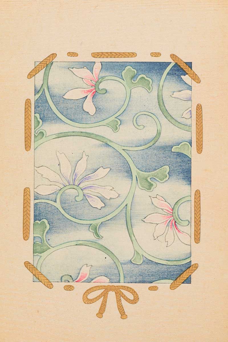 Flowers on the vine vintage Japanese woodblock print pattern