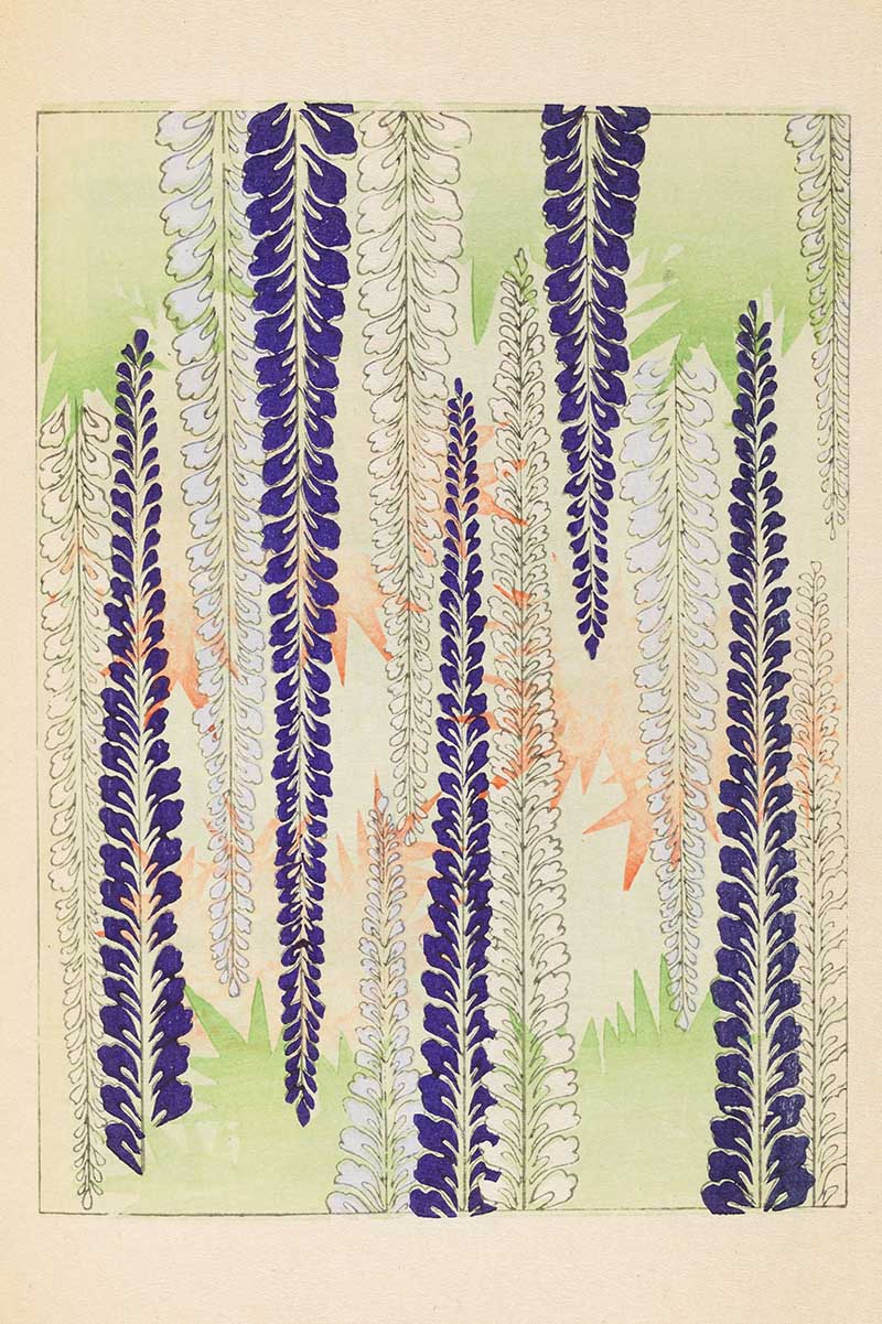 Hanging Blooms vintage Japanese graphic pattern from Shin-Bijutsukai