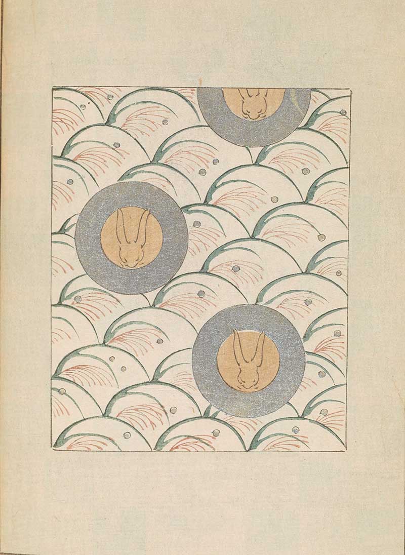 Vintage Japanese graphic pattern featuring hares