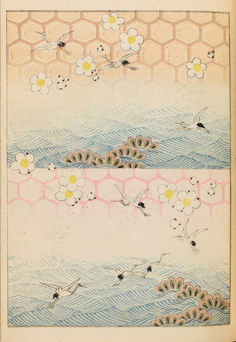Honeycomb Cranes and Flowers Shin - Bijutsukai