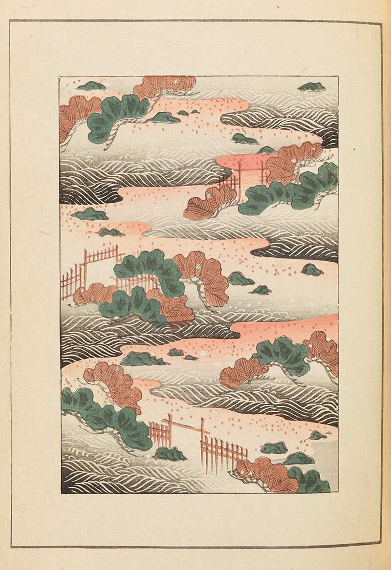 Vintage Japanese woodblock print of Landscape pattern Shin-Bijutsukai