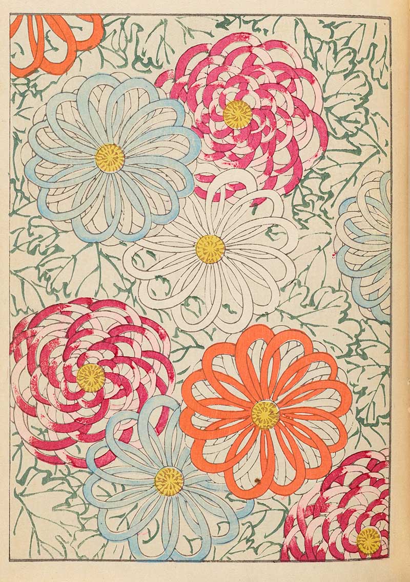 Large Multicolour flowers Japanese Shin-Bijutsukai print