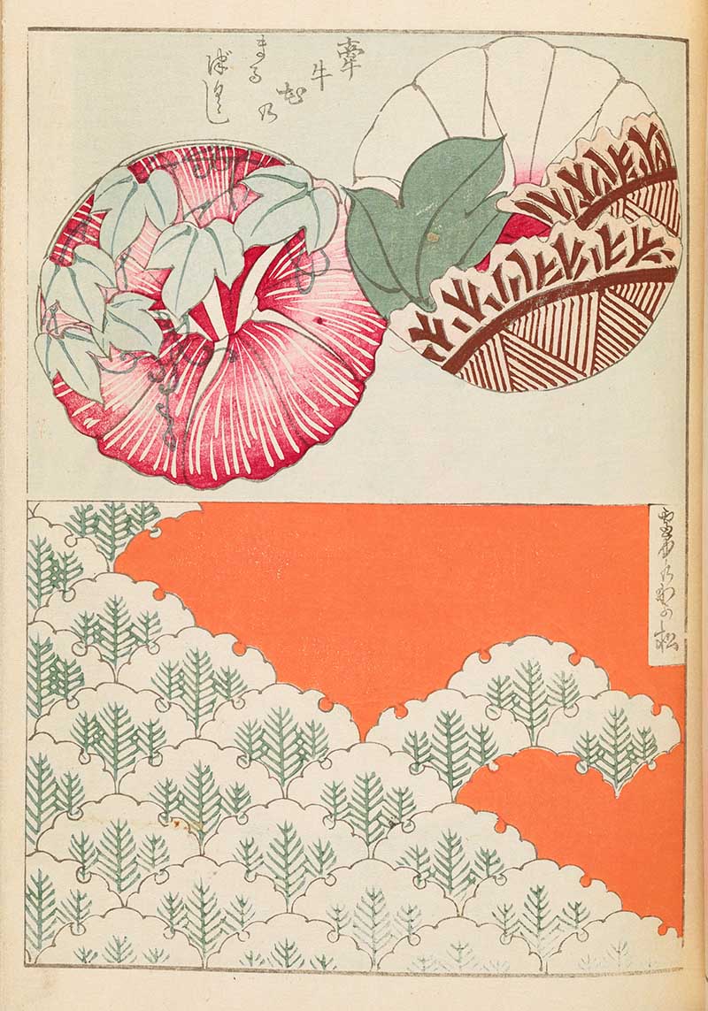 Vintage Japanese woodblock pattern print