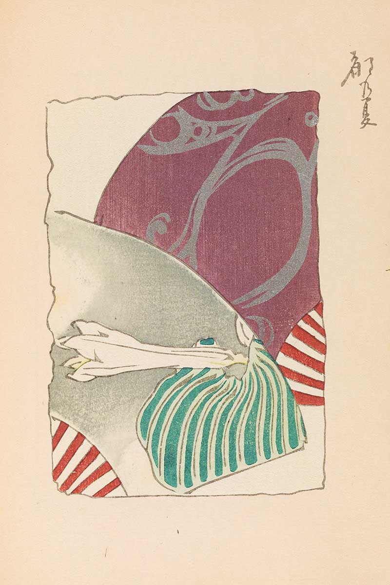 White Flower and Colours Japanese Blookprint graphic from Shin-Bijutsukai