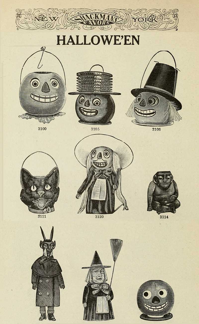 Halloween favours from Shackman's catagloque