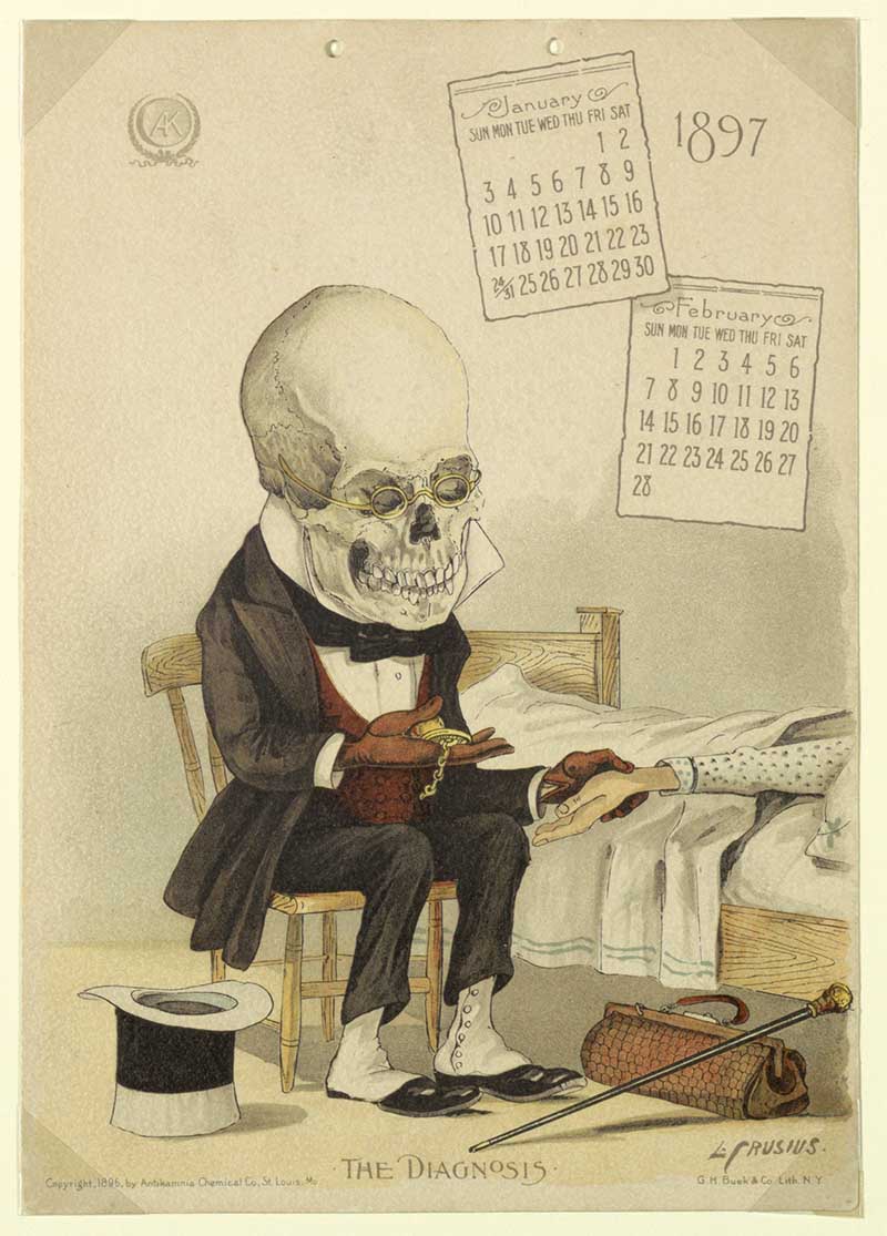 Antikamnia Calendar spooky image Skeleton Doctor