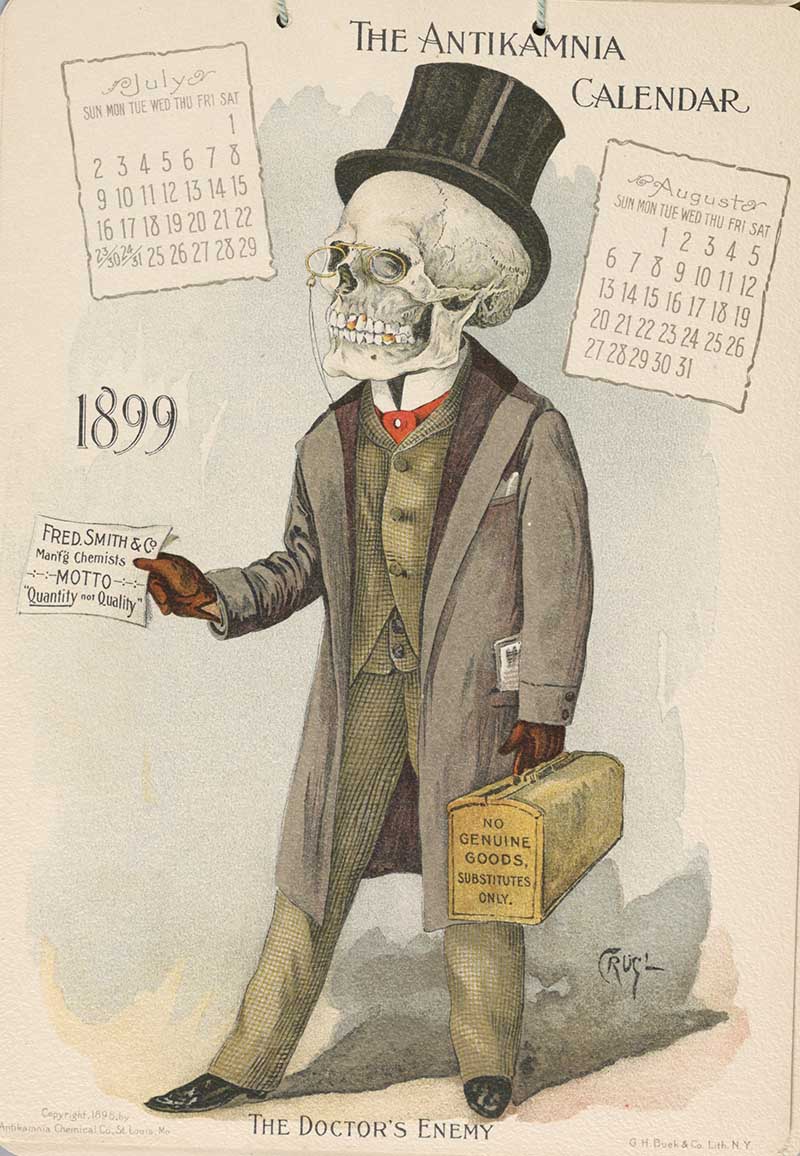 Antikamnia Calendar the Chemist Skeleton