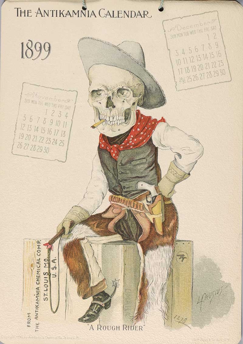 Cowboy Skeleton Antikamnia Calendar