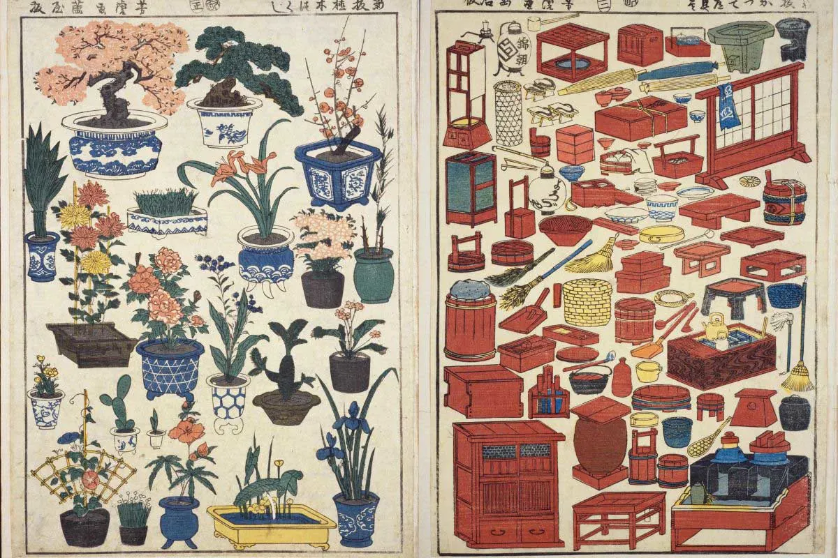 2 vintage japanese toy posters plants and tools feature image
