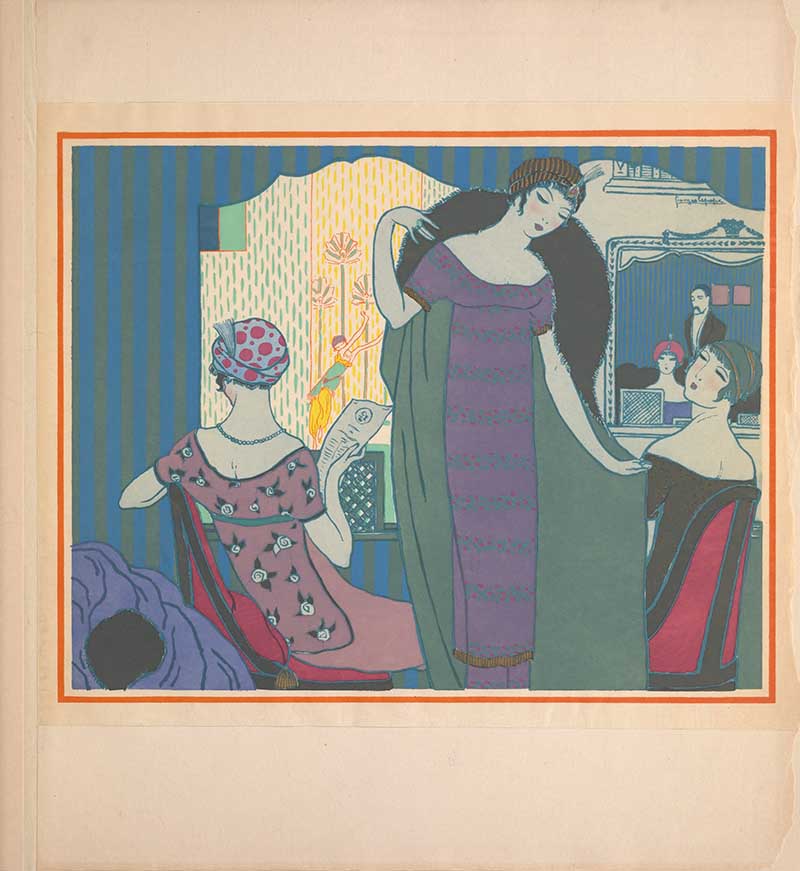woment at the theatre art nouveau print
