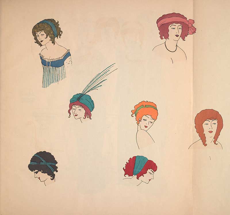 Paul Poiret Art Nouveau Hairstyles and headwear