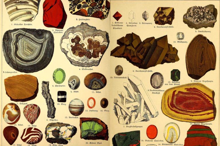 Collection of 19th century minerals for a feature image