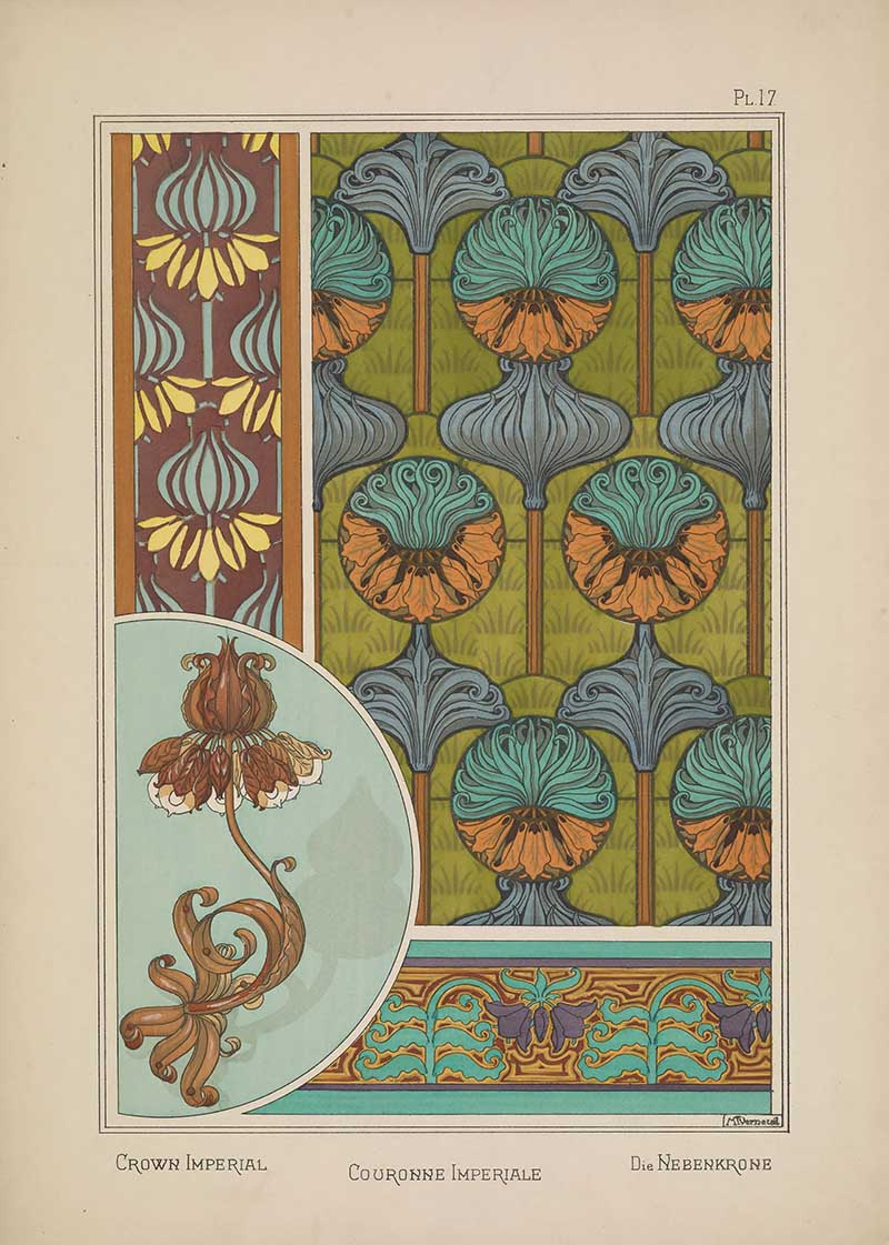 Crown Imperial Patterns Art Nouveau Eugene Grasset Art Nouveau pattern design