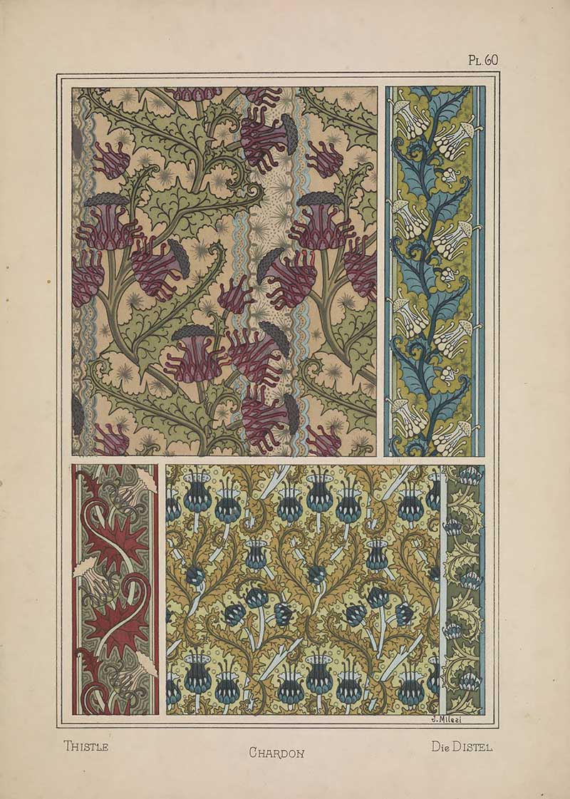 Thistle Pattern Art Nouveau Eugene Grasset Art Nouveau pattern design