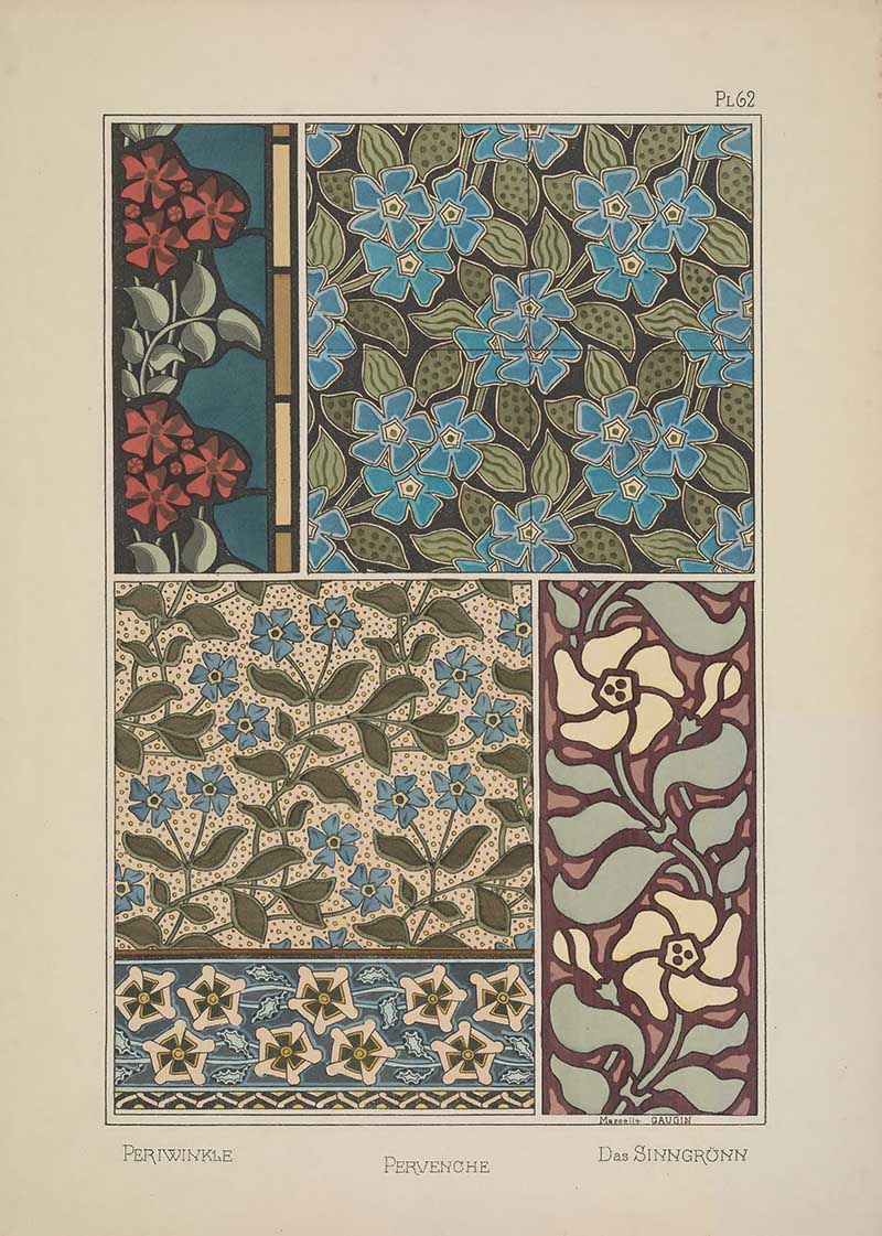 Periwinkle Pattern Art Nouveau Eugene Grasset Art Nouveau pattern design