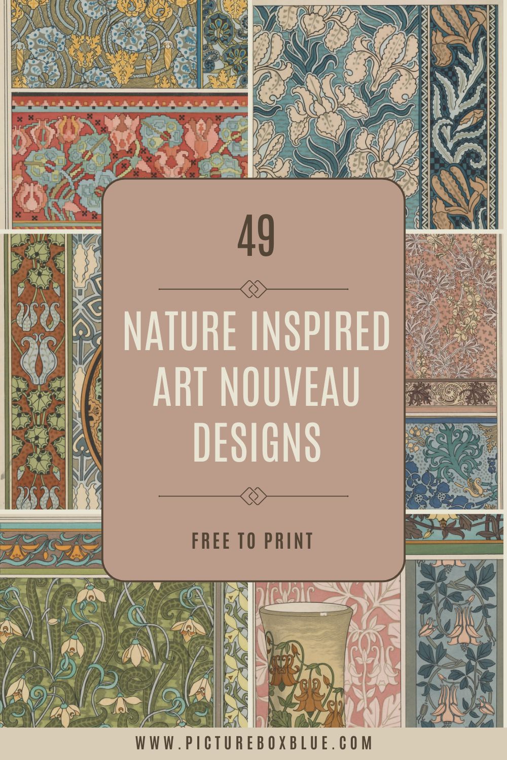 49 Art Nouveau Florals and Botanical Patterns by Eugene Grasset Pin