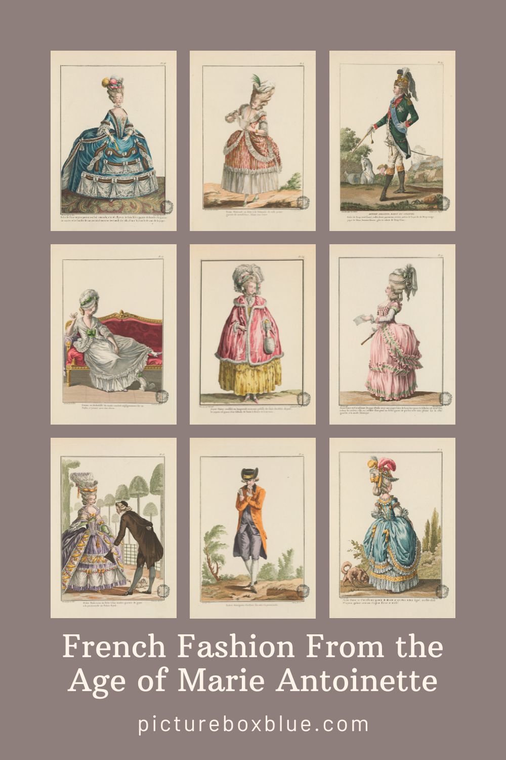 vintage French fashion prints pin