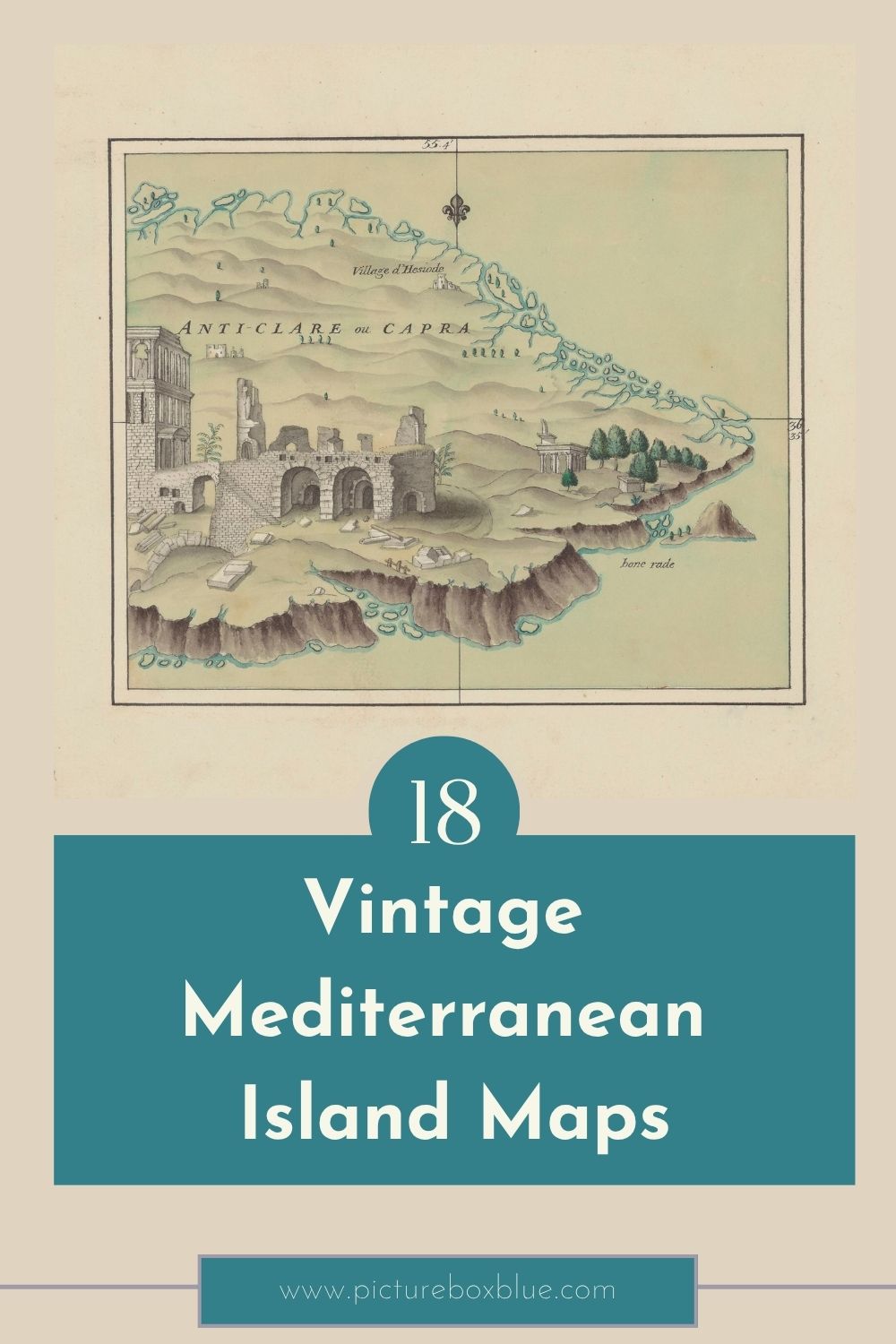 Meditterrean Island maps pin