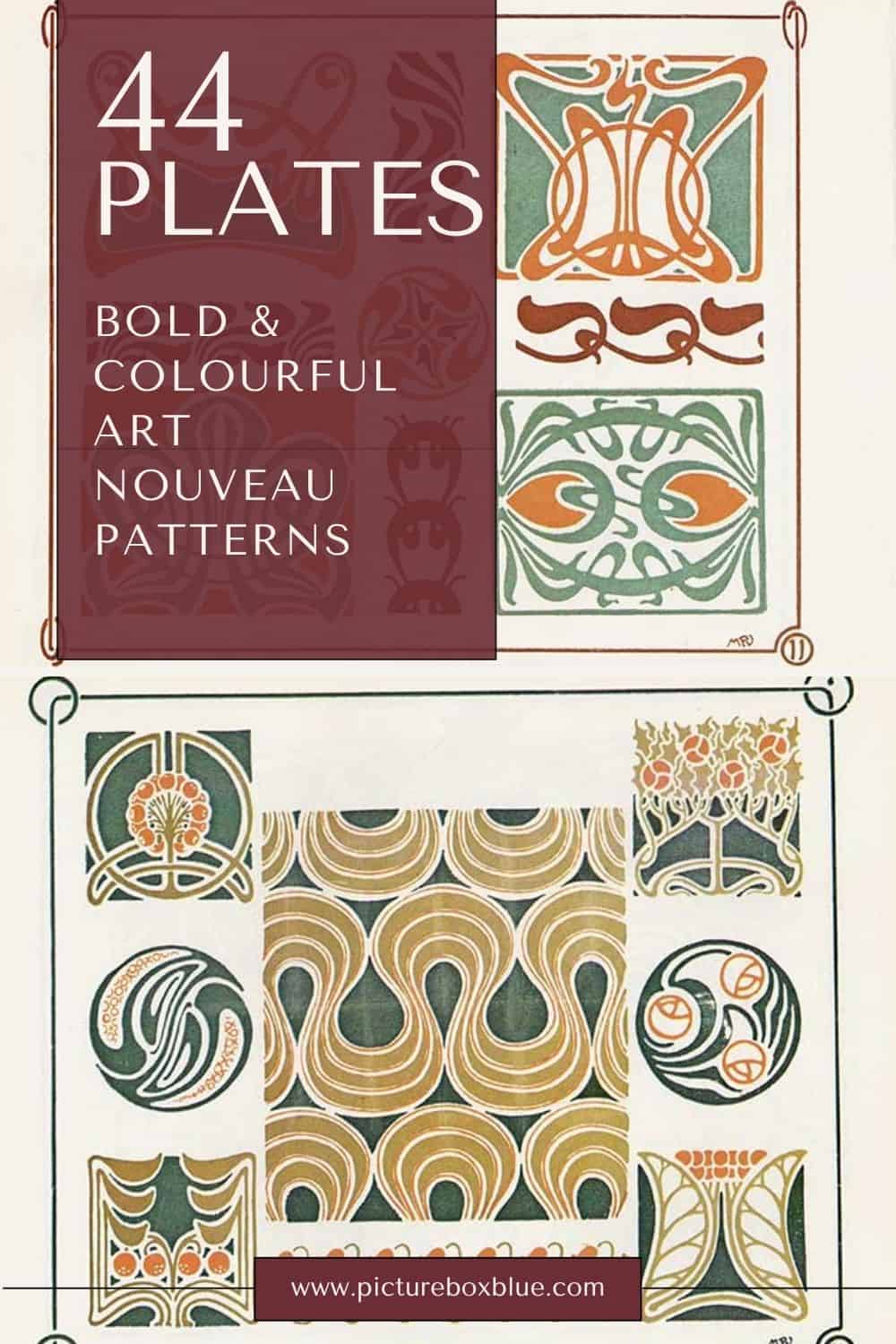 Art nouveau patterns pin image