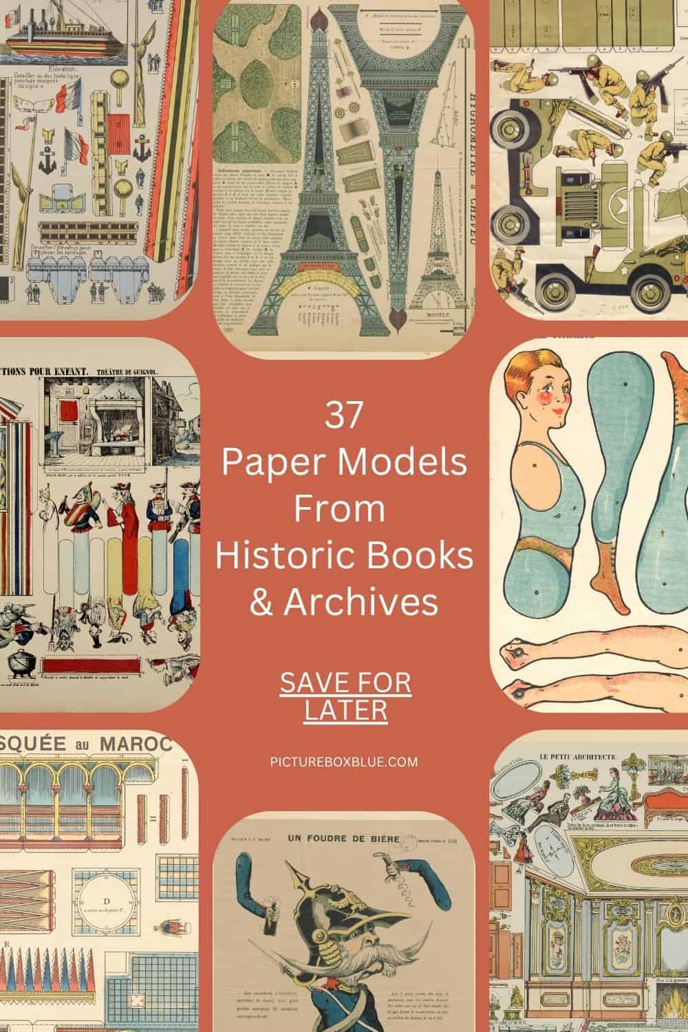 vintage paper models to download pin